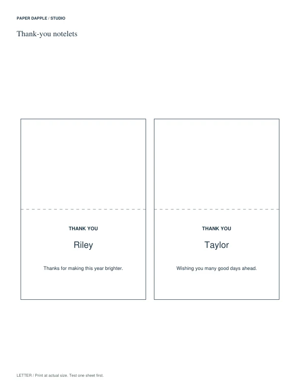 Actual Finish gifts with matching tags and notes example PDF page 2