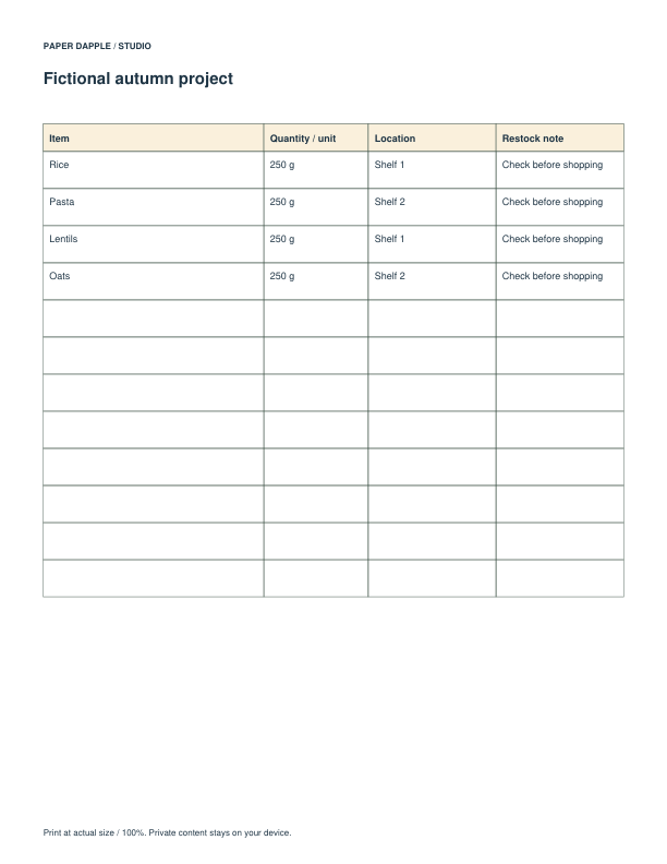 Actual Organize one shelf example PDF page 2