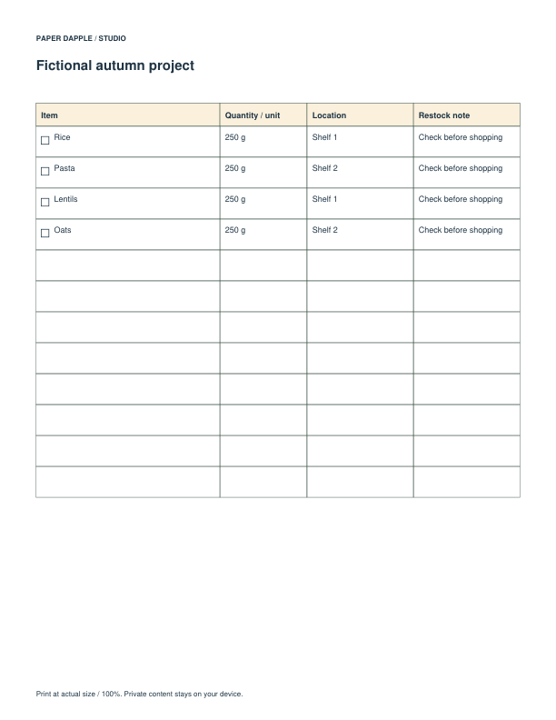Actual Organize one shelf example PDF page 5