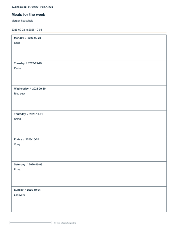 Actual Give the week a useful place example PDF page 2