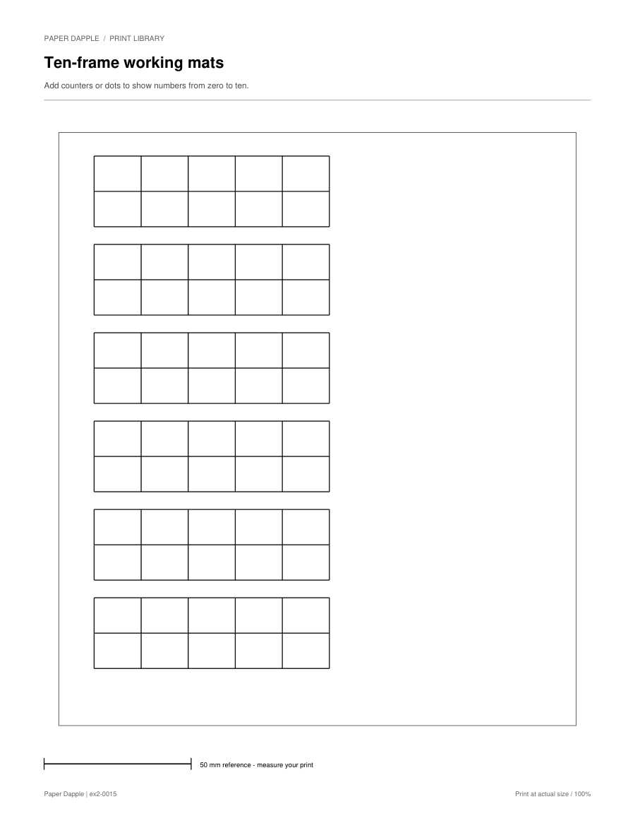 Preview of Ten-frame working mats