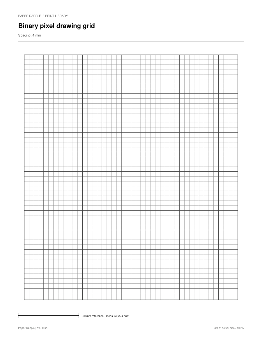 Preview of Binary pixel drawing grid