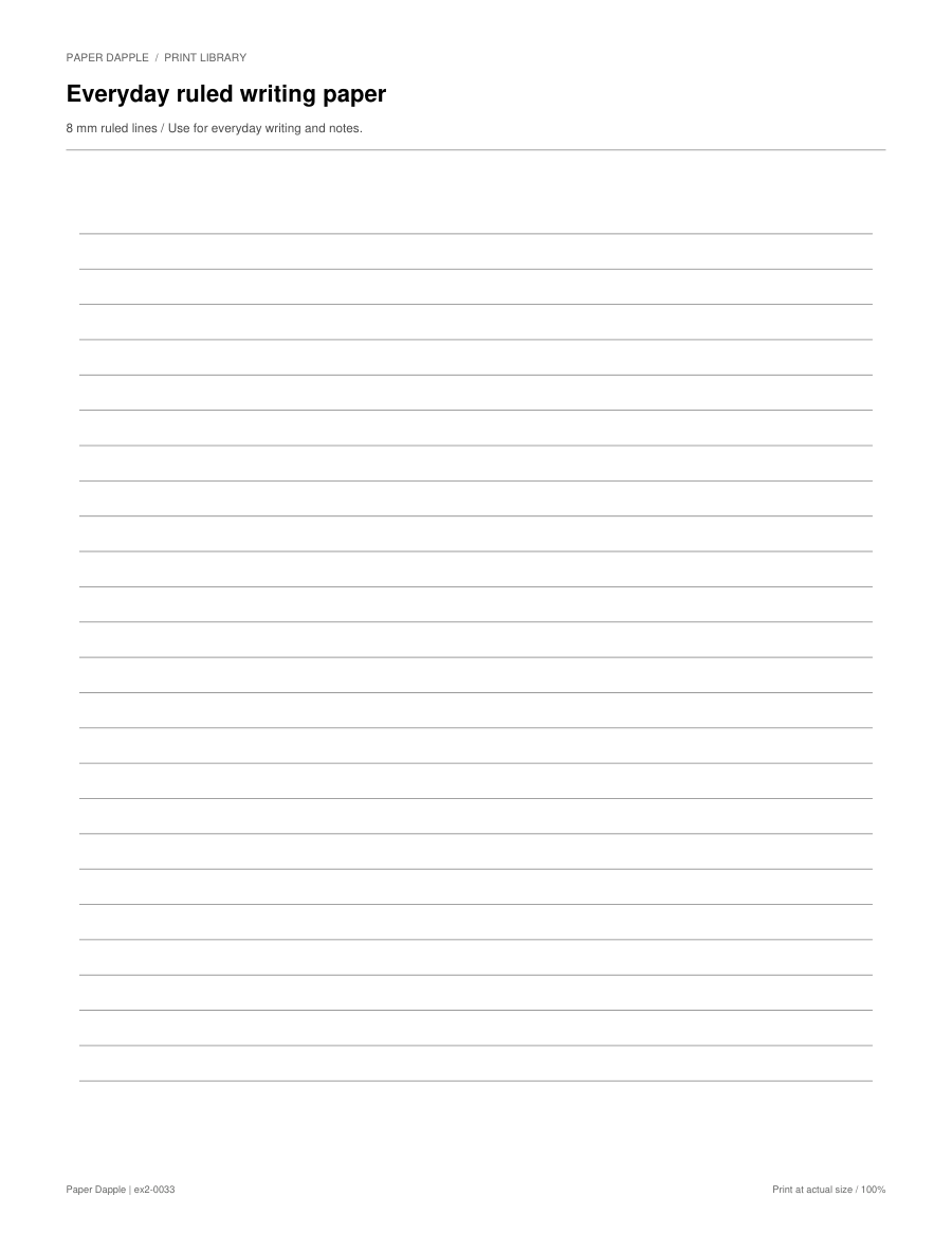 Preview of Everyday ruled writing paper