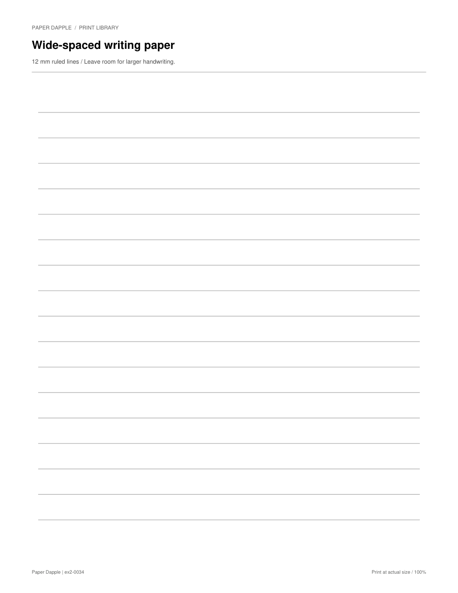 Preview of Wide-spaced writing paper
