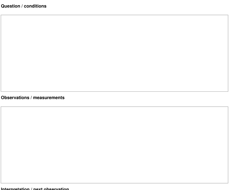 Preview of Experiment observation notes