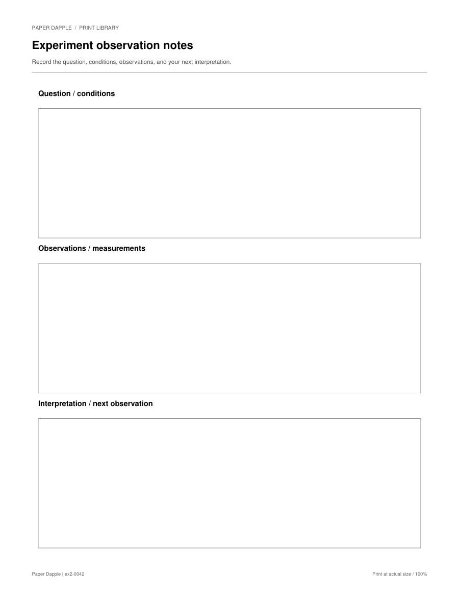 Preview of Experiment observation notes