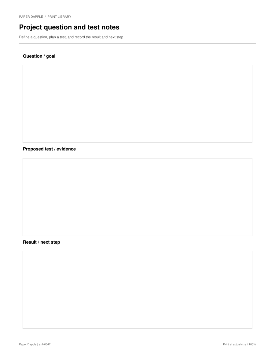 Preview of Project question and test notes