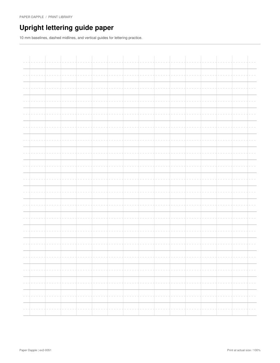 Preview of Upright lettering guide paper