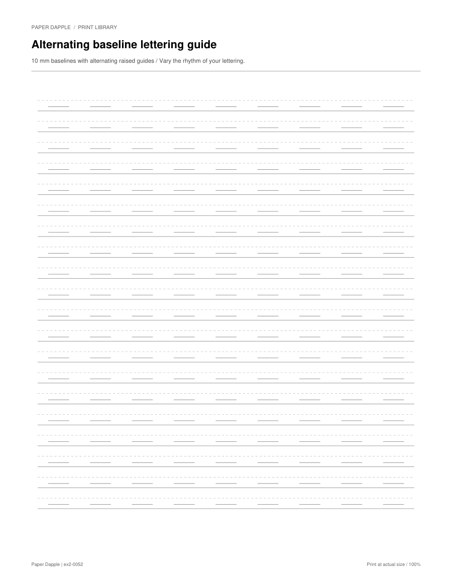 Preview of Alternating baseline lettering guide