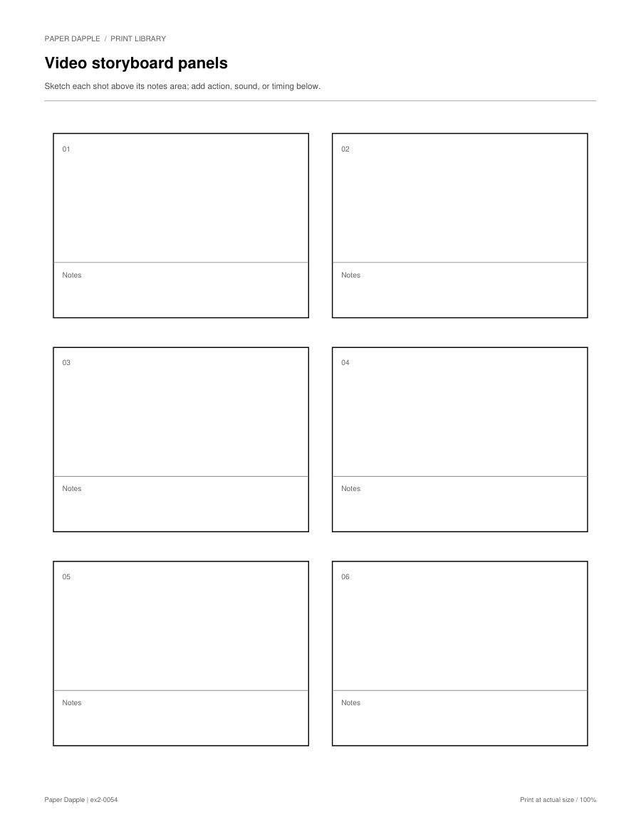 Preview of Video storyboard worksheet
