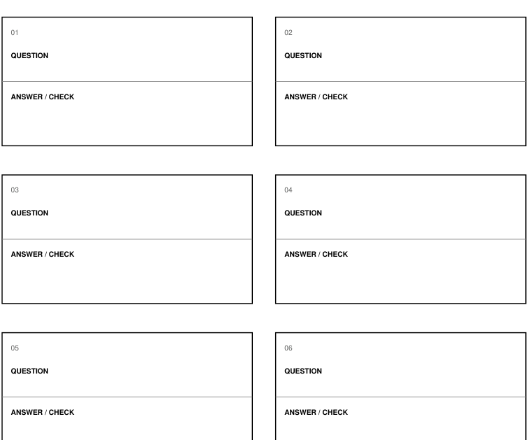Preview of Question-and-answer study cards