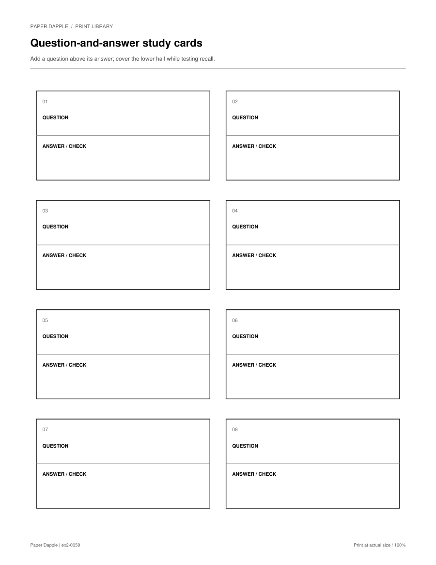 Preview of Question-and-answer study cards