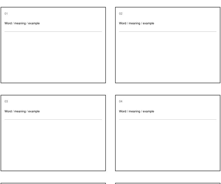 Preview of Blank vocabulary practice cards