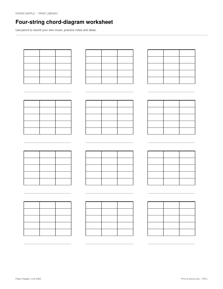 Preview of Four-string chord-diagram worksheet