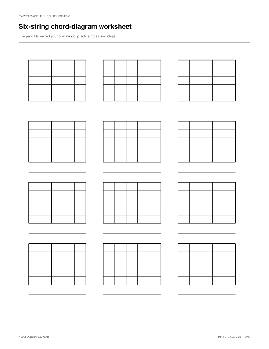 Preview of Six-string chord-diagram worksheet