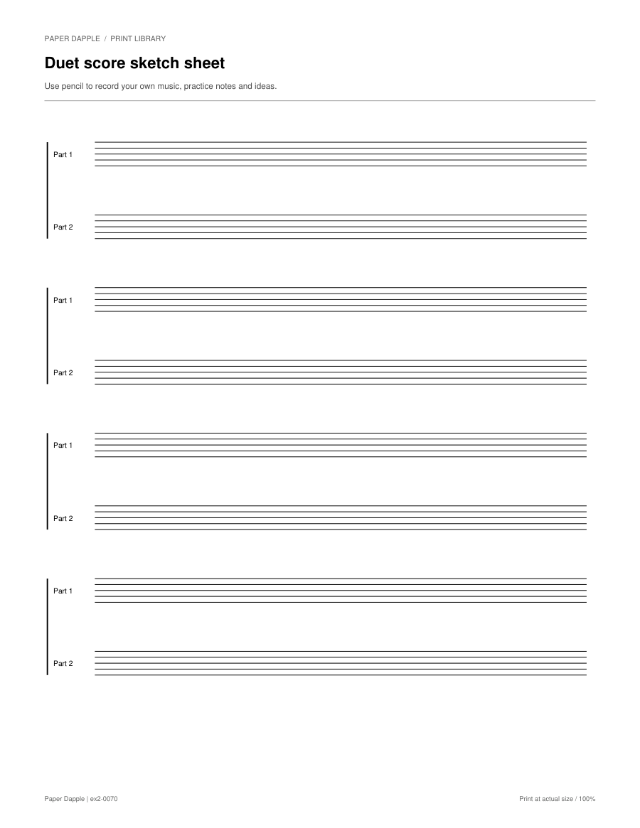 Preview of Duet score sketch sheet
