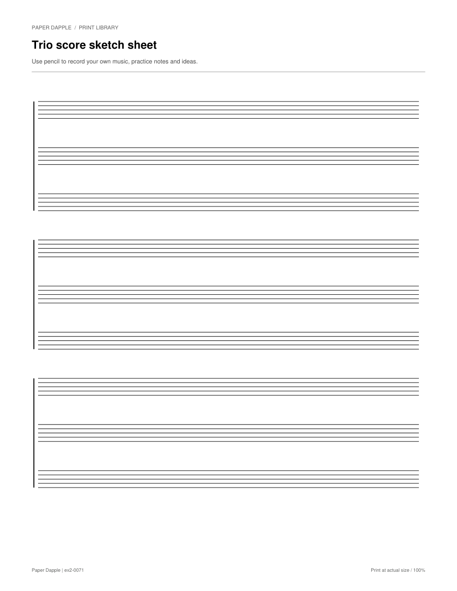 Preview of Trio score sketch sheet