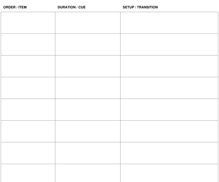 Preview of Performance set-order worksheet