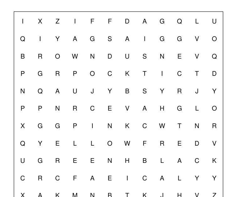 Preview of Color names word-search packet