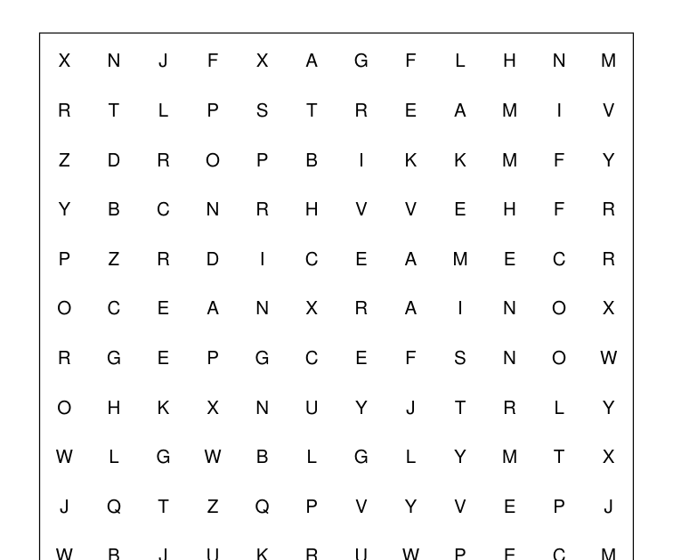 Preview of Water words word-search packet