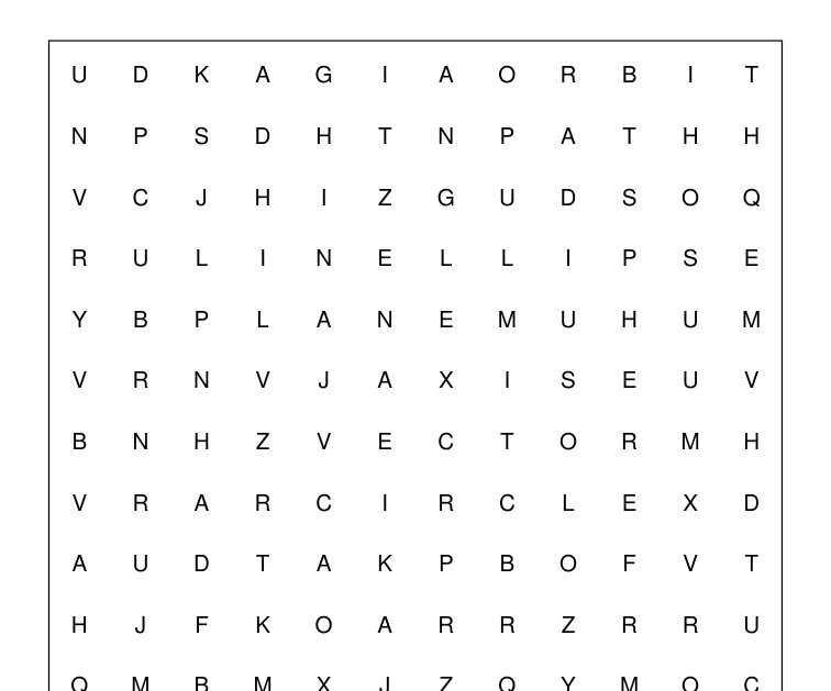 Preview of Space geometry word-search packet