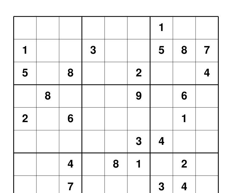 Preview of 9 × 9 Sudoku puzzles