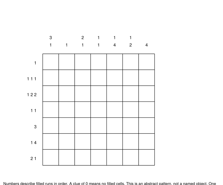 Preview of 7 × 7 nonogram puzzles