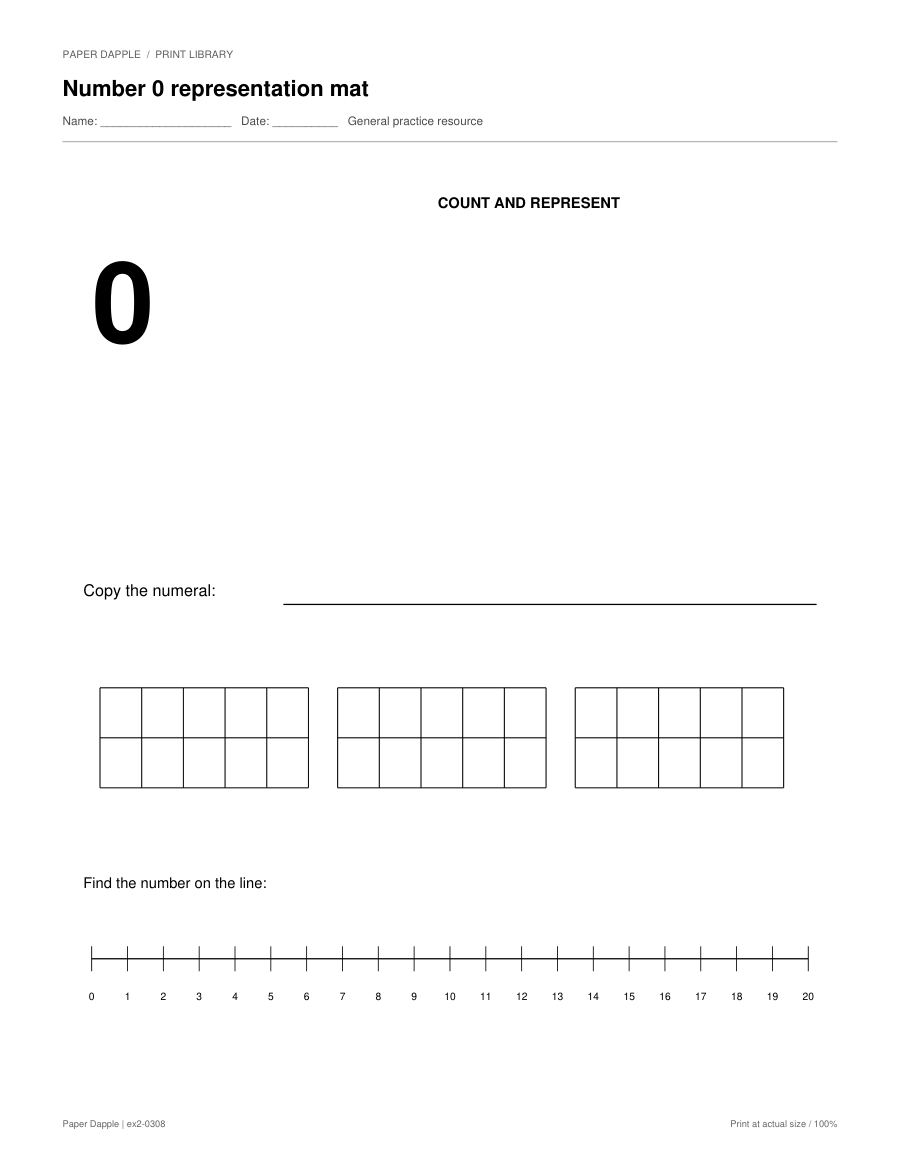 Preview of Number representation mats 0–20