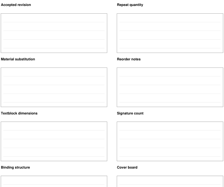 Preview of Bookbinding commissions - reorder specification
