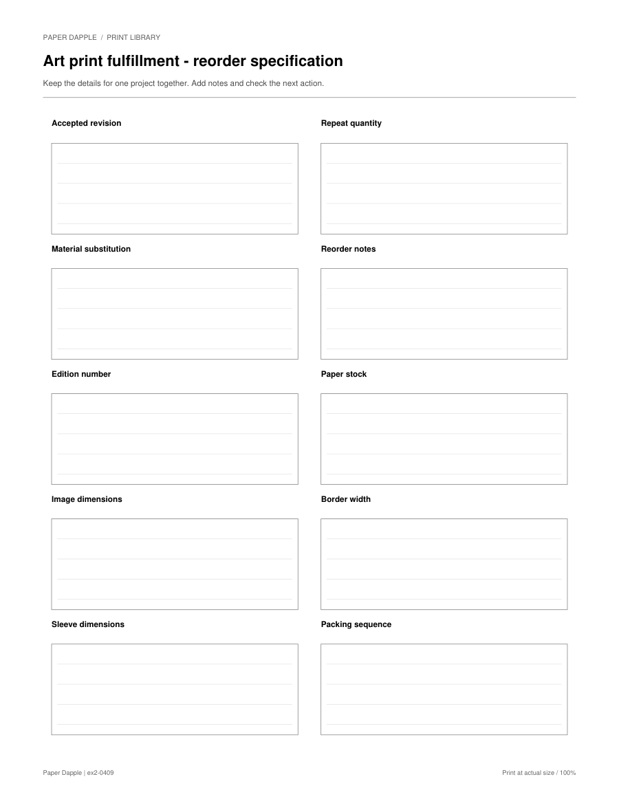 Preview of Art print fulfillment - reorder specification