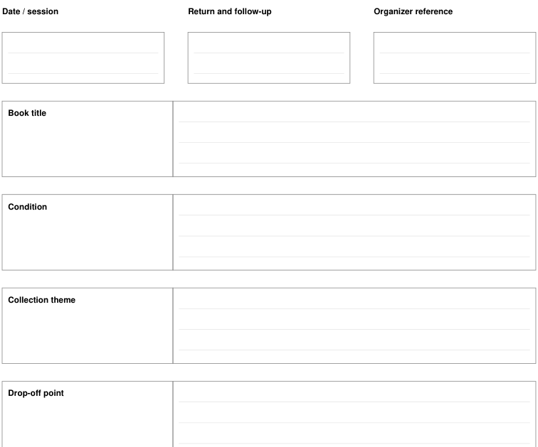 Preview of Community book exchange - return and follow-up
