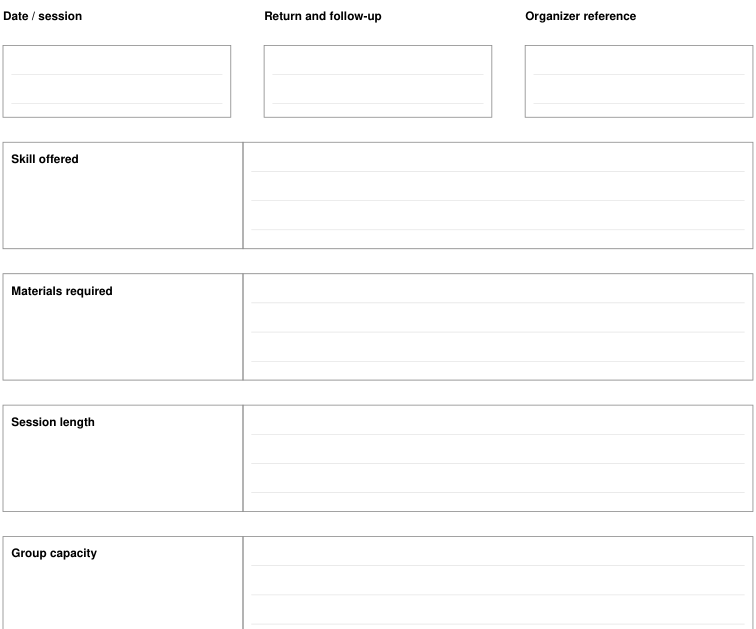 Preview of Neighborhood skill swap - return and follow-up