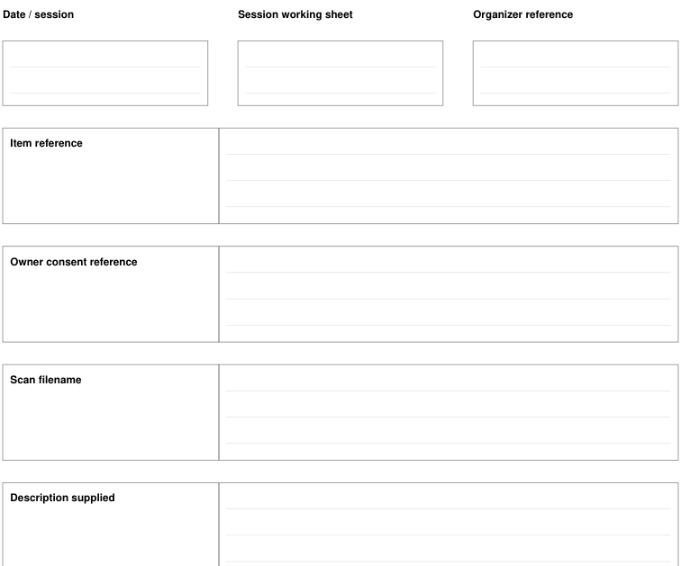 Preview of Local history scanning day - session working sheet