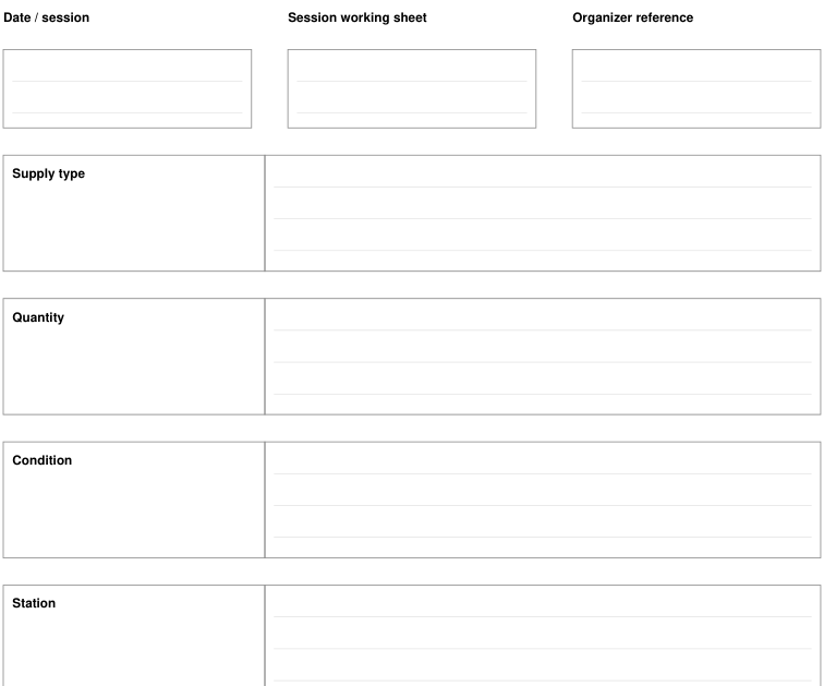 Preview of School supply swap - session working sheet