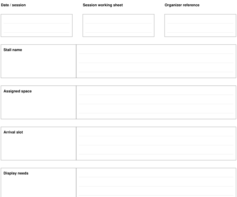 Preview of Pop-up craft stall - session working sheet