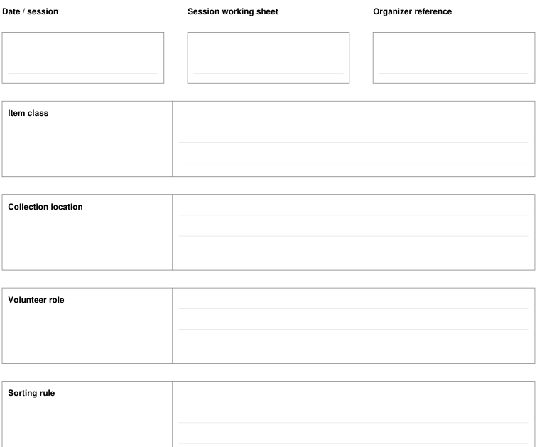 Preview of Community swap day - session working sheet