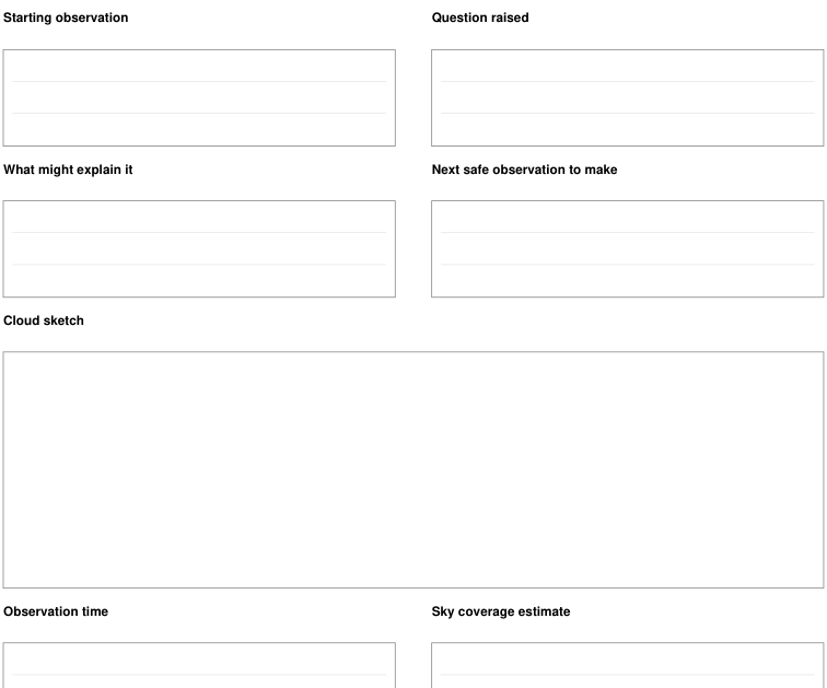 Preview of Cloud observation - question and follow-up