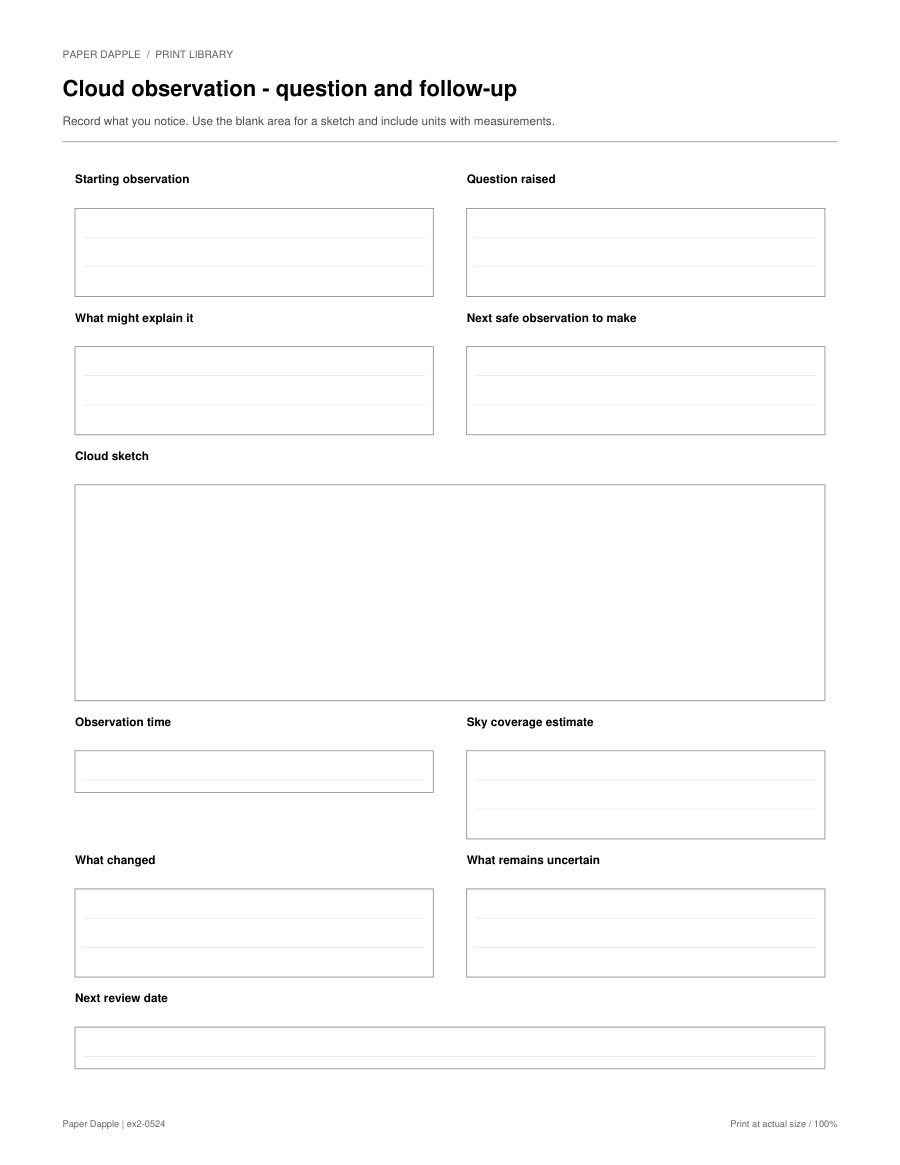 Preview of Cloud observation - question and follow-up