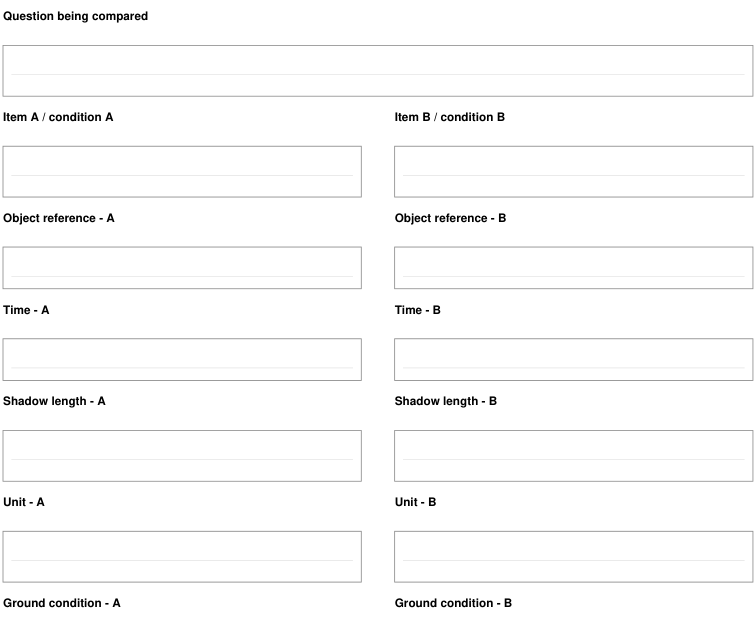 Preview of Shadow-length observation - comparison sheet
