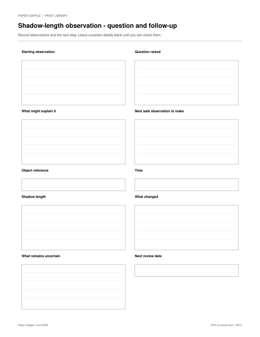 Preview of Shadow-length observation - question and follow-up