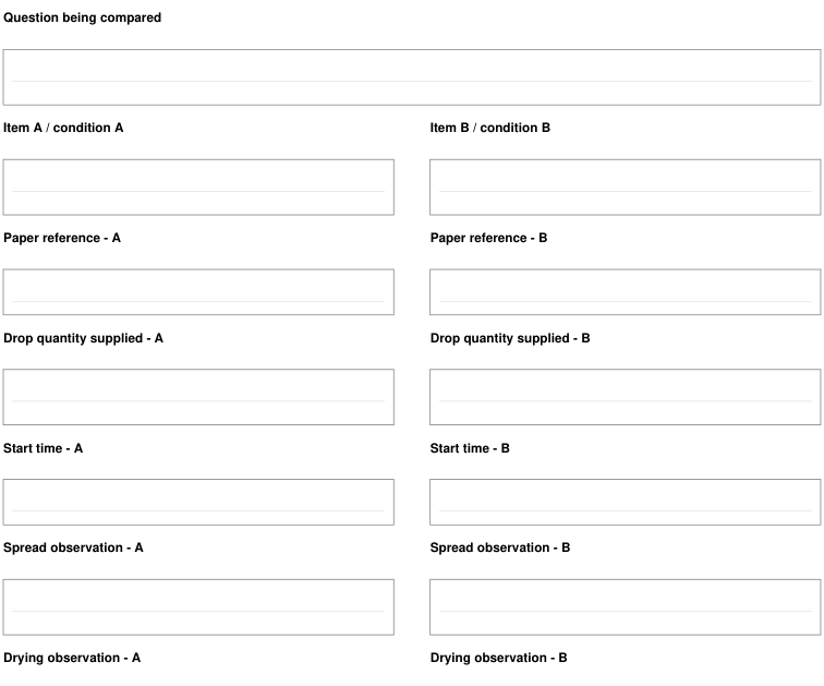 Preview of Paper absorption trial - comparison sheet