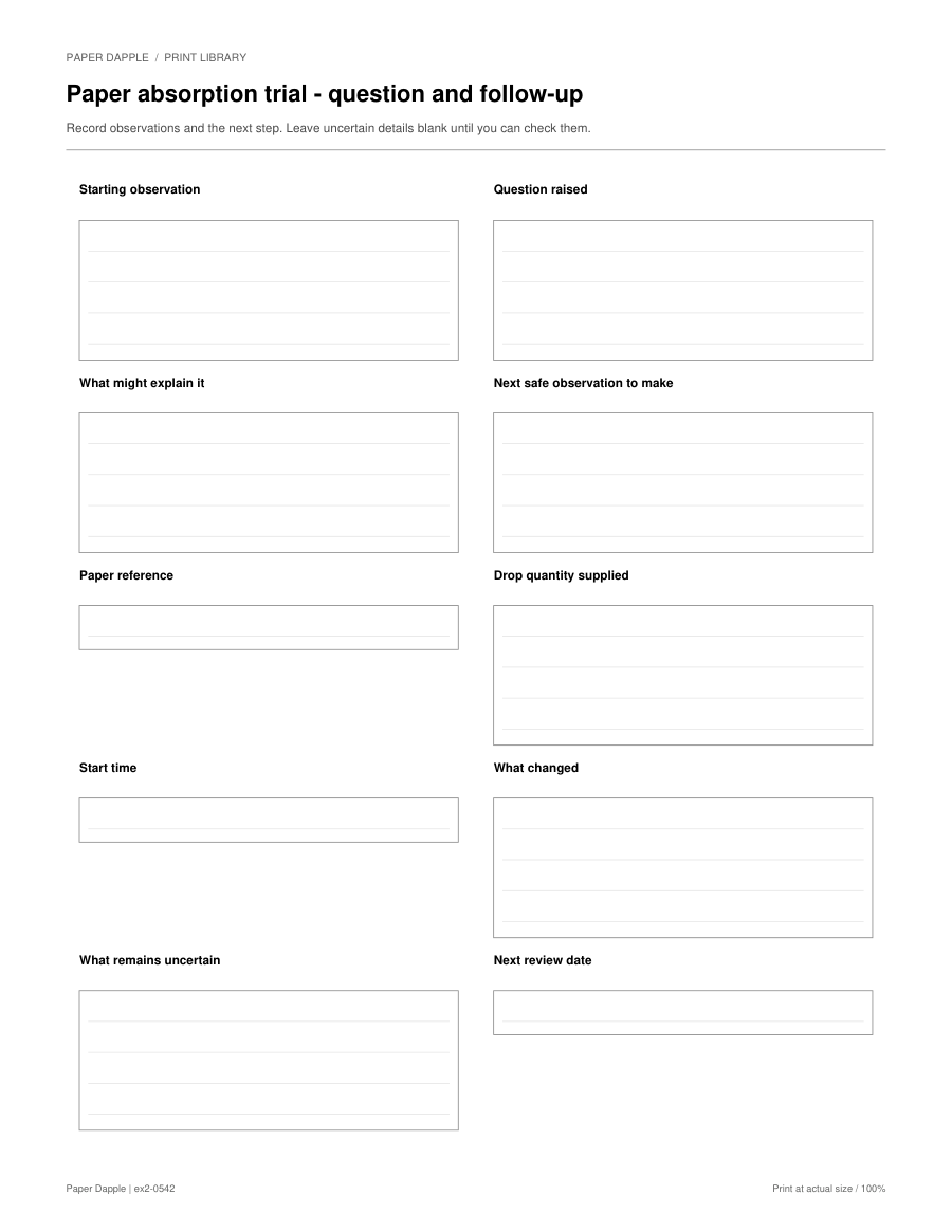 Preview of Paper absorption trial - question and follow-up