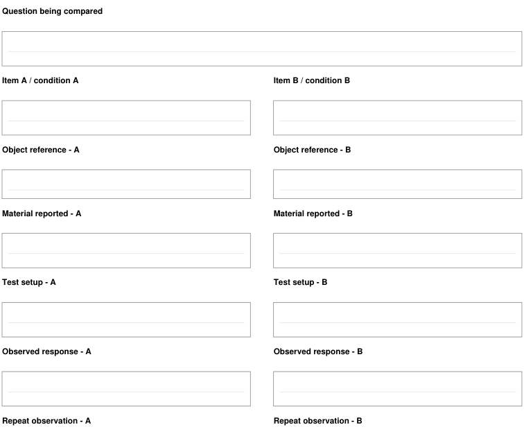 Preview of Magnetism observation - comparison sheet