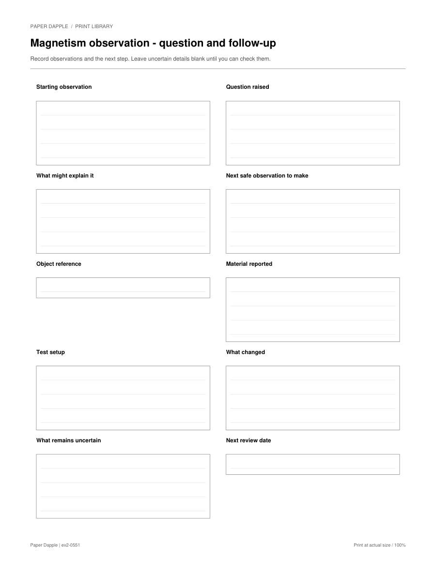 Preview of Magnetism observation - question and follow-up