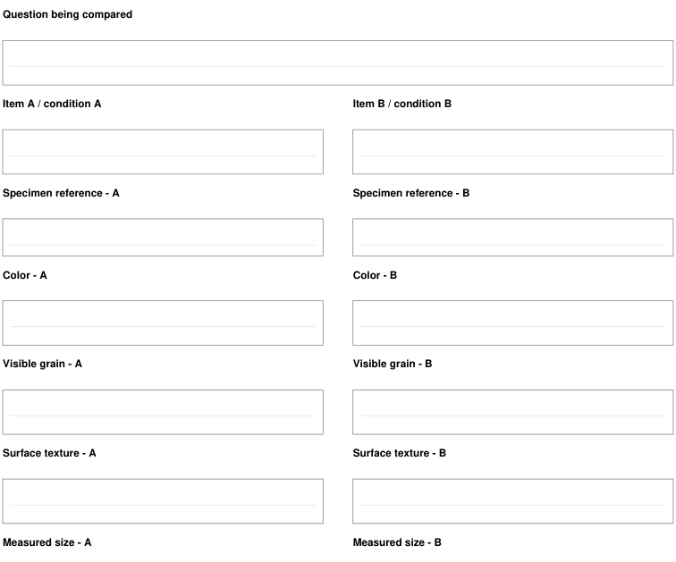 Preview of Rock comparison - comparison sheet