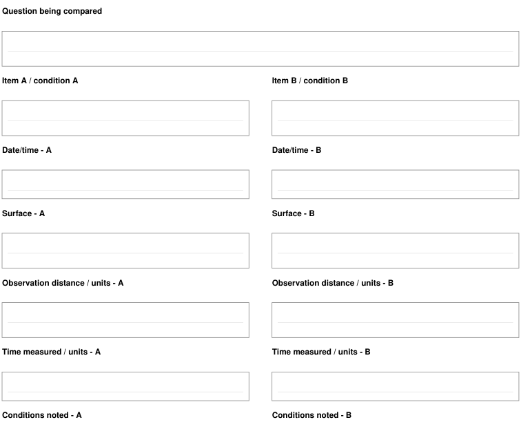 Preview of Snail movement observation - comparison sheet