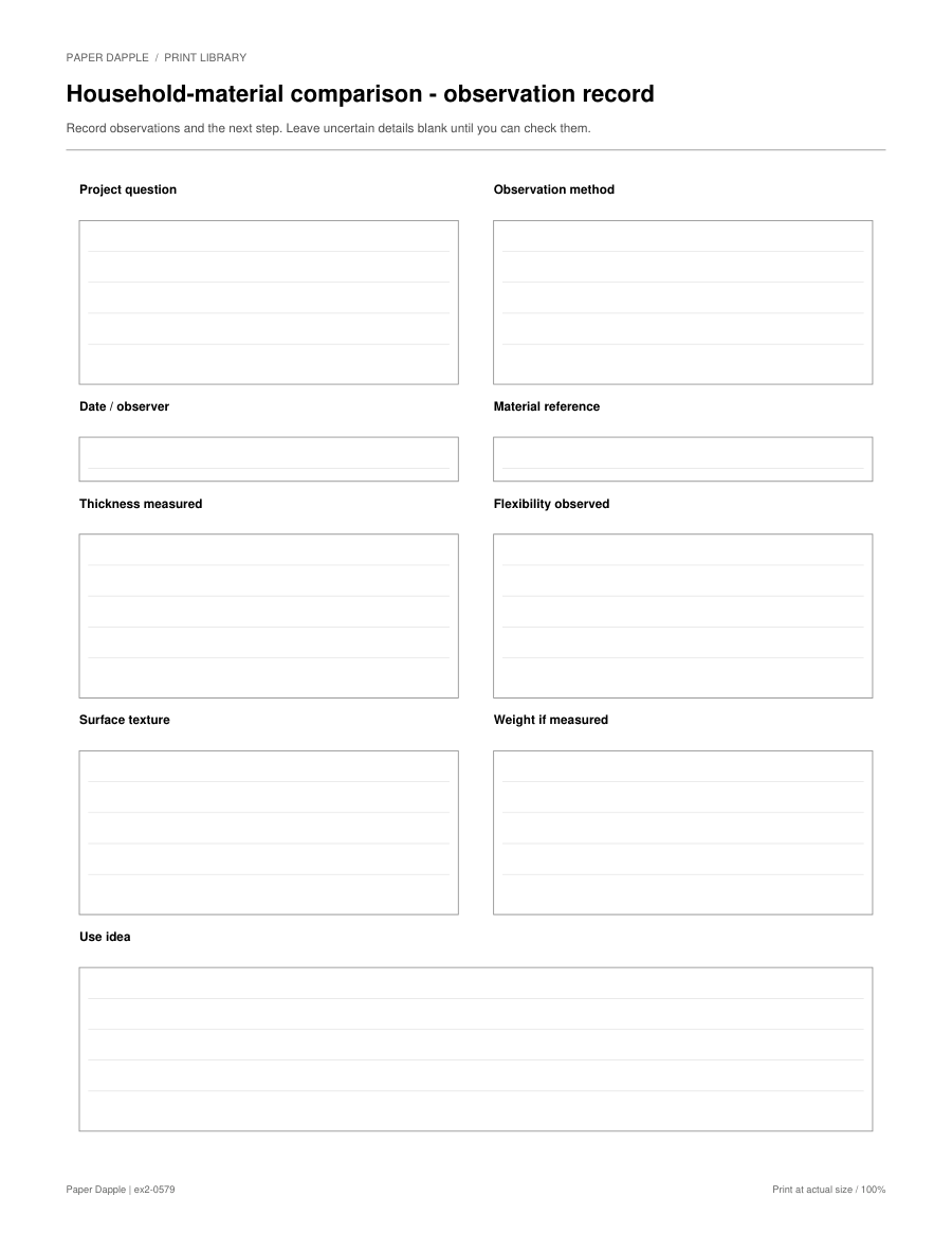 Preview of Household-material comparison - observation record