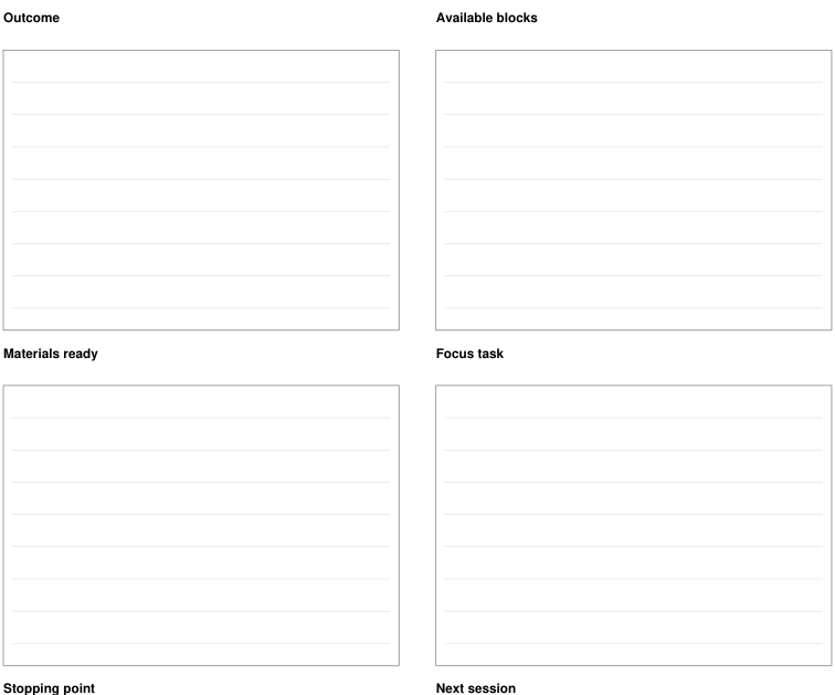 Preview of Creative block schedule