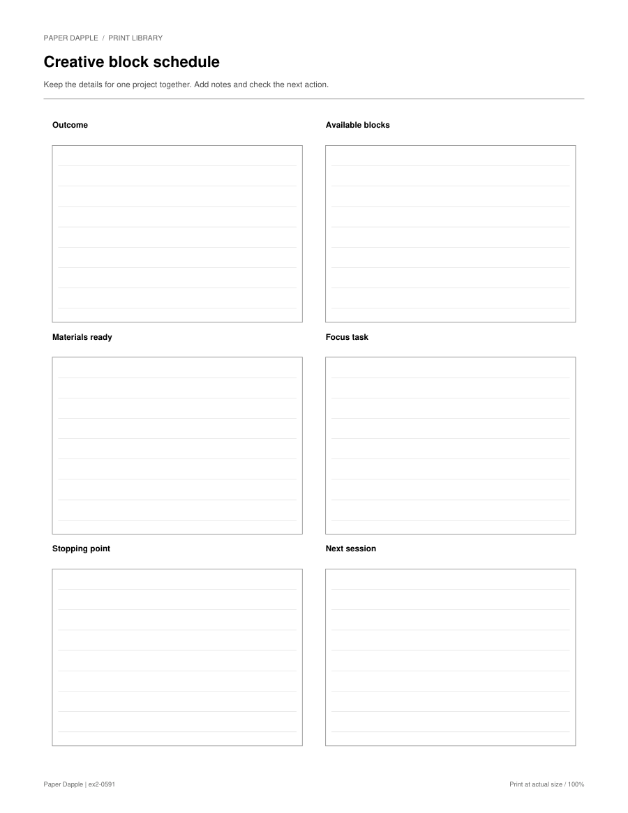 Preview of Creative block schedule