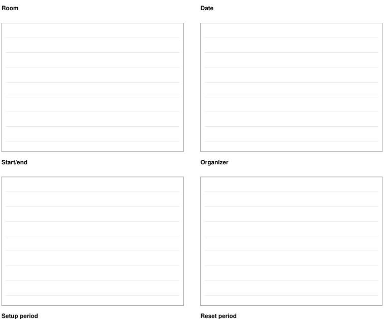 Preview of Community room booking planner